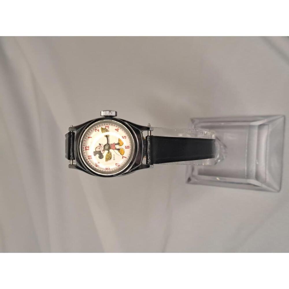 Vintage 1965 Mickey Mouse Watch U.S. Time - Stippled "Measle" Dial - WORKING